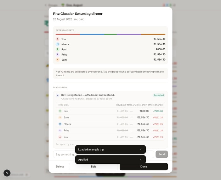 Tabby: Collaborative Expense Splitting powered by WebMCP – screenshot 4
