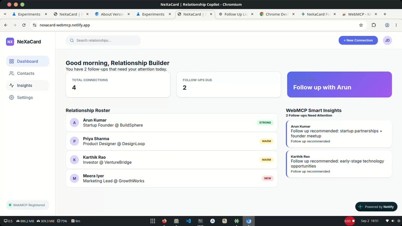 NeXaCard WebMCP — Relationship Copilot – screenshot 2
