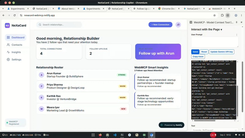 NeXaCard WebMCP — Relationship Copilot – screenshot 3