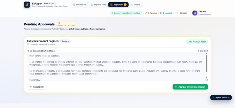 EzApply — WebMCP Job Command Center – screenshot 3