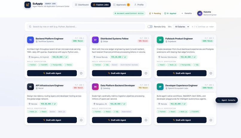 EzApply — WebMCP Job Command Center – screenshot 2