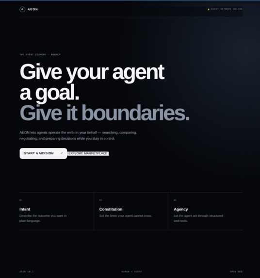 AEON — Agent Economy – screenshot 1