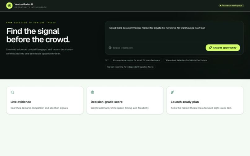 VentureRadar AI – screenshot 1