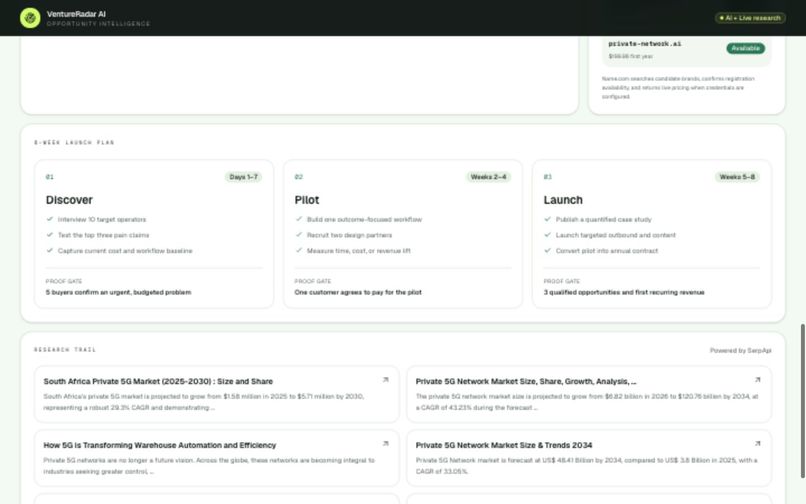 VentureRadar AI – screenshot 2