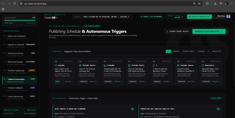 CreatorOS: Autonomous Content Engine & ProofFlow Gate – screenshot 2
