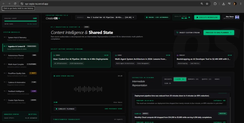 CreatorOS: Autonomous Content Engine & ProofFlow Gate – screenshot 4