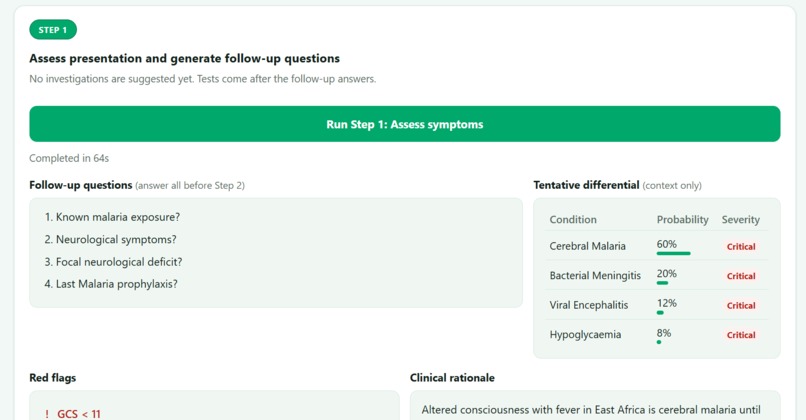 Aletheia: An offline clinical differential diagnosis system – screenshot 1