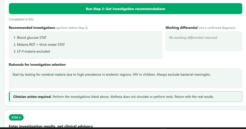 Aletheia: An offline clinical differential diagnosis system – screenshot 3