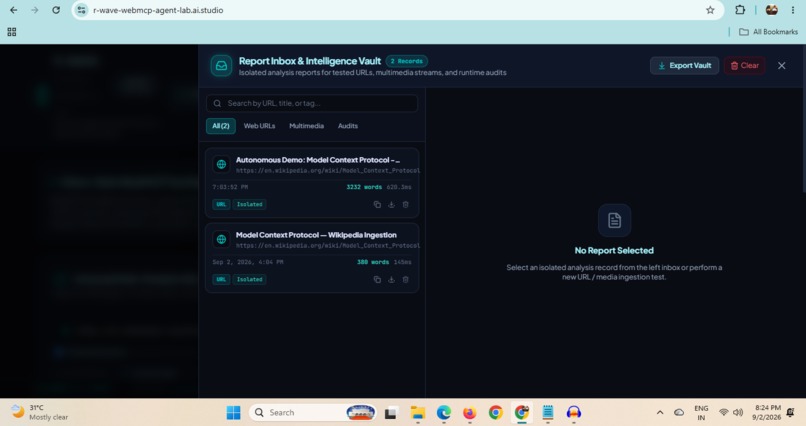 R-WAVE WebMCP Agent Lab – screenshot 2