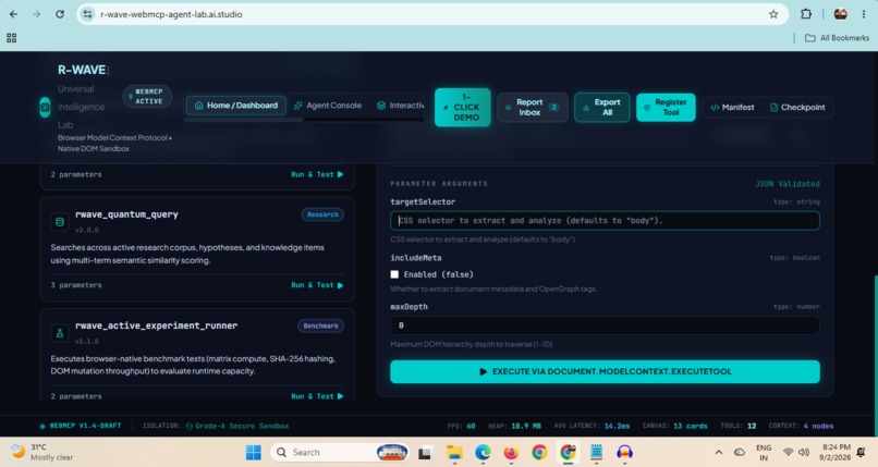 R-WAVE WebMCP Agent Lab – screenshot 3