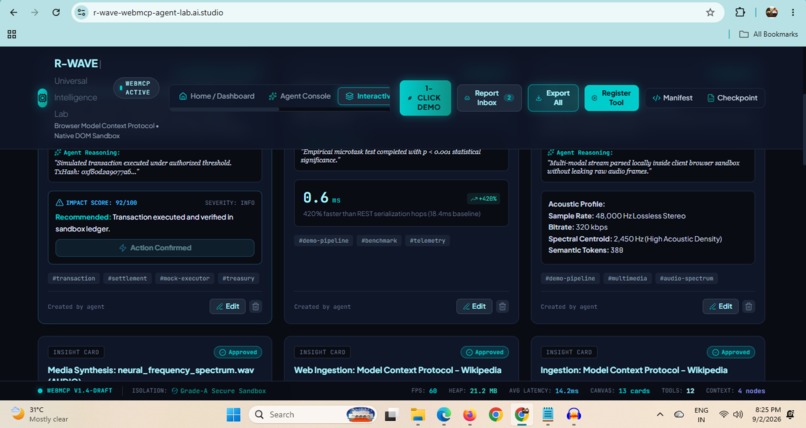 R-WAVE WebMCP Agent Lab – screenshot 5
