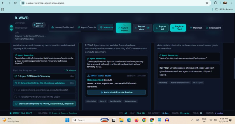 R-WAVE WebMCP Agent Lab – screenshot 7