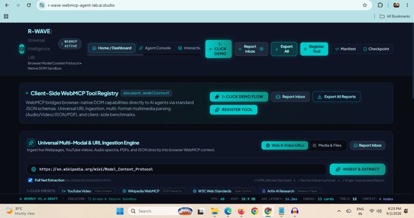 R-WAVE WebMCP Agent Lab – screenshot 9
