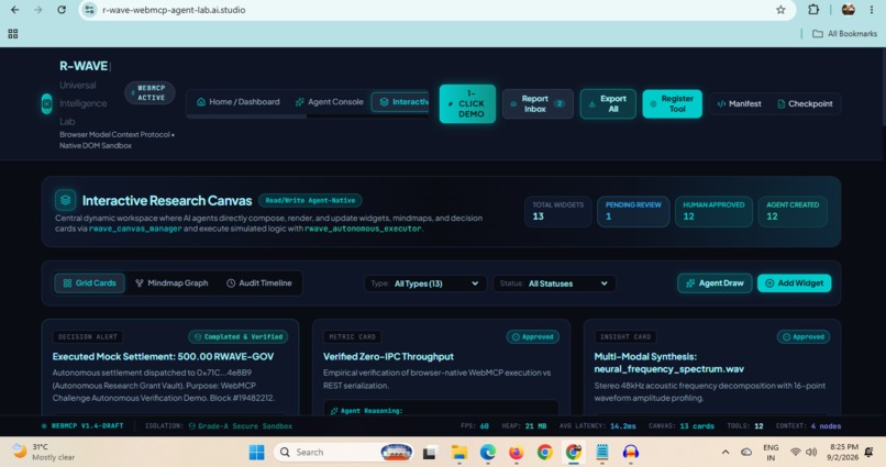 R-WAVE WebMCP Agent Lab – screenshot 10