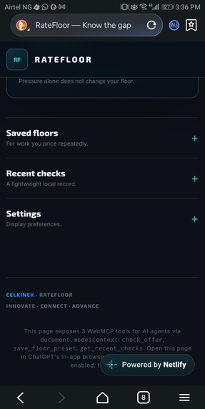 RateFloor: Know the Gap. A Boundary First Decision Tool – screenshot 7