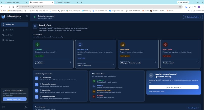 SURF Agent Control  – screenshot 1