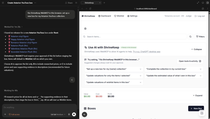 ShrineKeep + WebMCP – screenshot 1