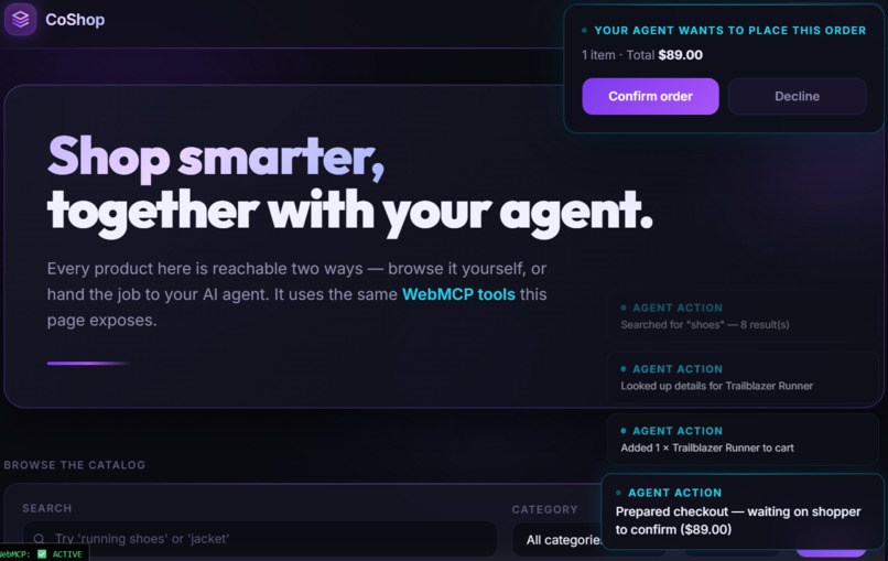CoShop: The Agent-Native Storefront – screenshot 6