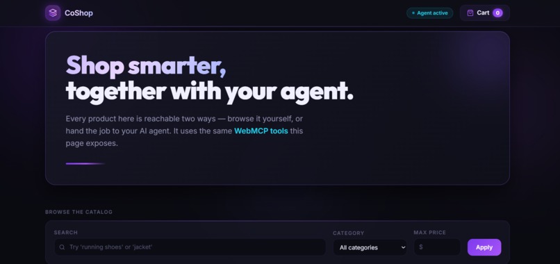 CoShop: The Agent-Native Storefront – screenshot 1
