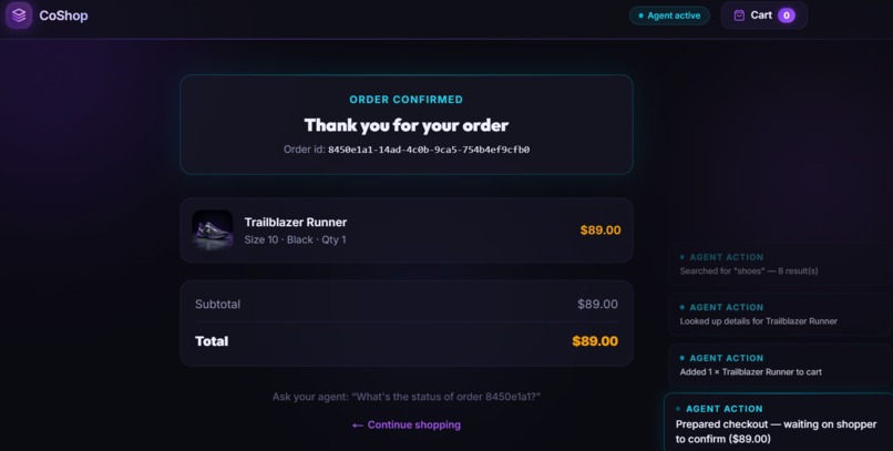 CoShop: The Agent-Native Storefront – screenshot 7
