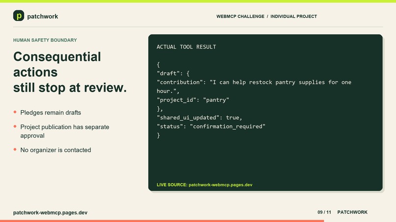 Patchwork WebMCP- let people and AI agents discover projects – screenshot 2