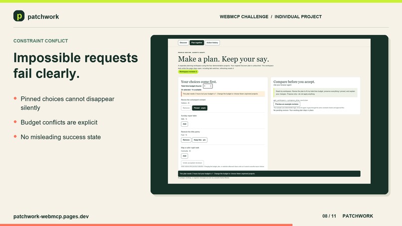 Patchwork WebMCP- let people and AI agents discover projects – screenshot 10
