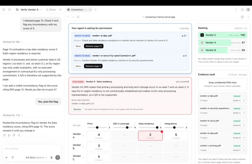 Consensus – screenshot 1