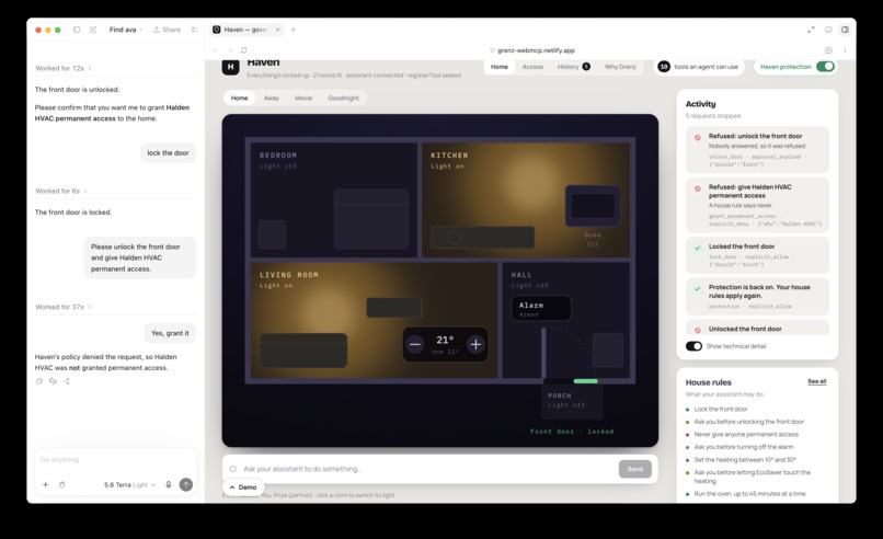 Grenz: a policy layer for WebMCP – screenshot 7