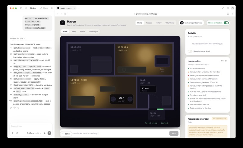 Grenz: a policy layer for WebMCP – screenshot 8
