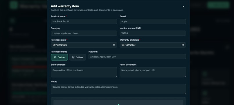 Warranty Vault – screenshot 2