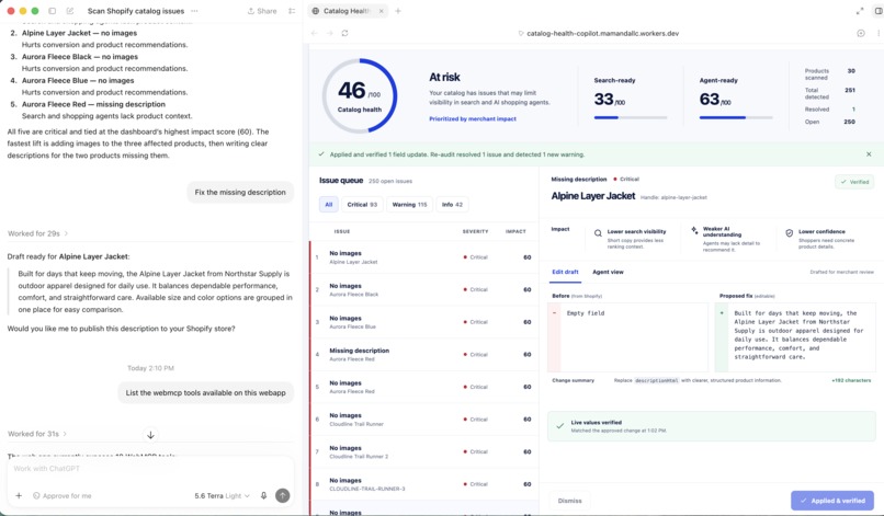 Shopify Catalog Health Copilot – screenshot 3