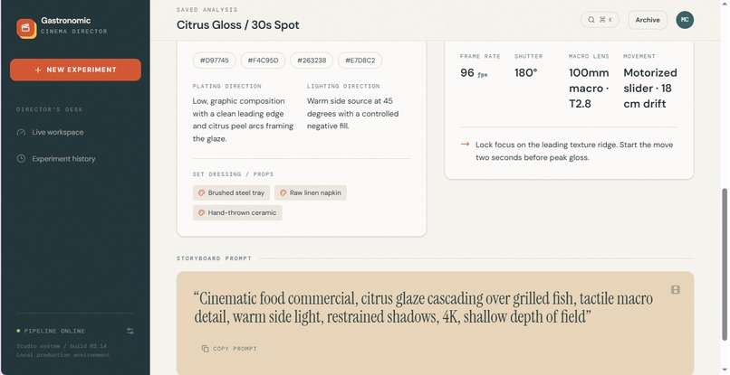 Gastronomic Cinema Director – screenshot 5
