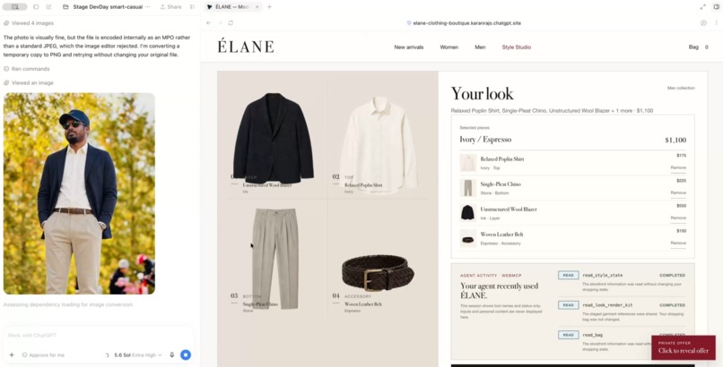 ELANE - Agent-Ready Fashion Shopping with WebMCP – screenshot 2