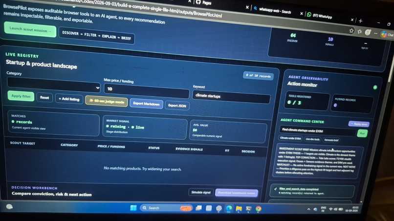 browse pilot  – screenshot 2