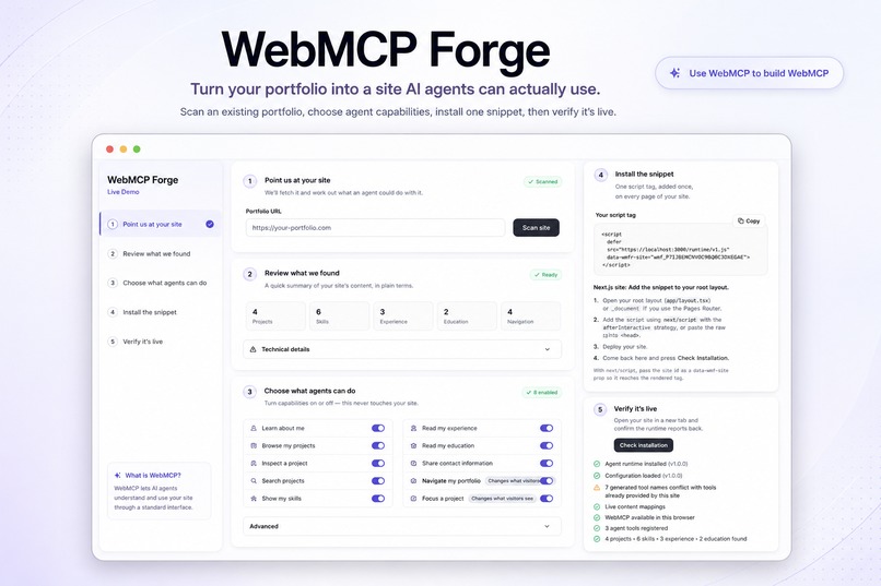 WebMCP Forge – screenshot 1