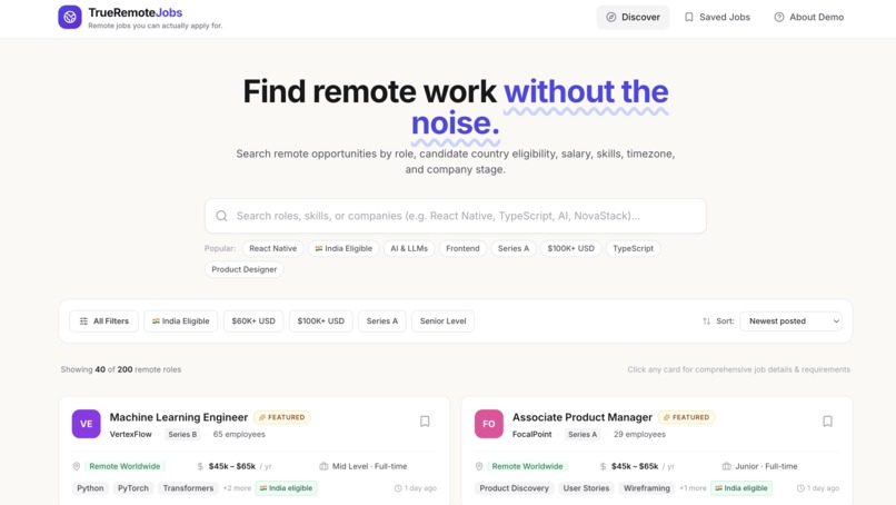 True Remote Jobs  – screenshot 1