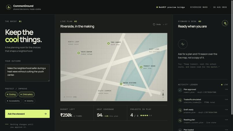 Agentic Neighborhood Planner (CommonGround) – screenshot 1