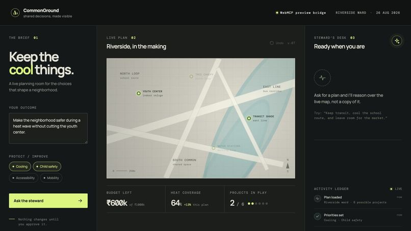 Agentic Neighborhood Planner (CommonGround) – screenshot 2