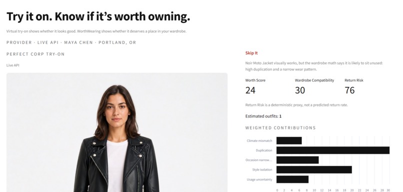 WorthWearing - From Virtual Try-On to Ownership Intelligence – screenshot 2