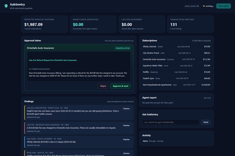 SubSentry: your bills, handled. Your attention, respected. – screenshot 2