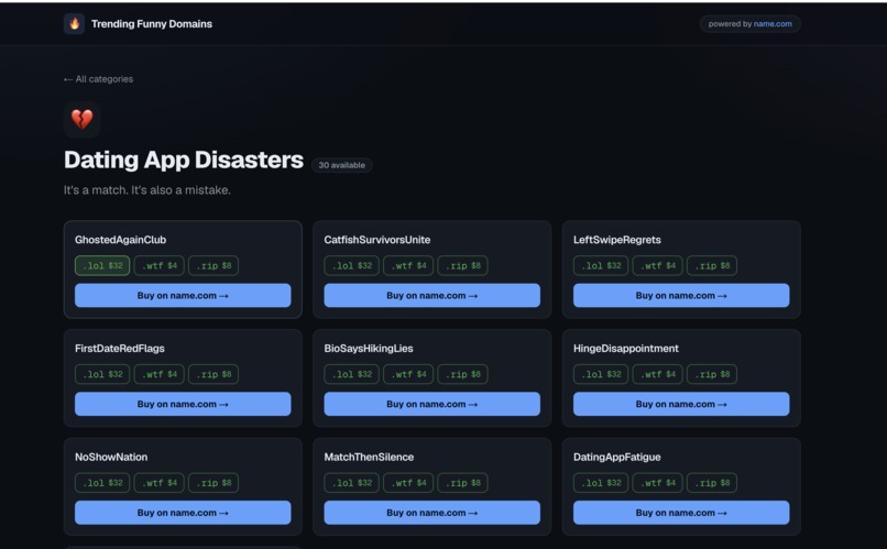 trending-funny-domains – screenshot 1