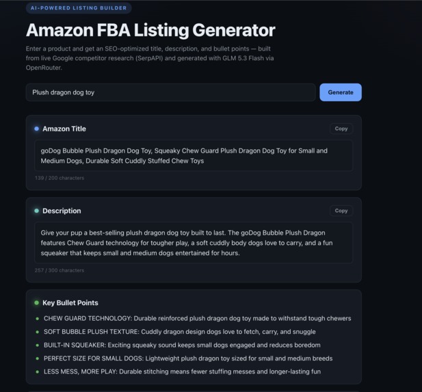 Amazon FBA Listing Generator – screenshot 1