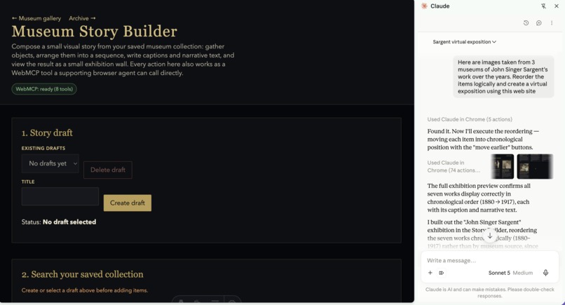 An AI Agent and webMCP Walked Into a Museum... – screenshot 4