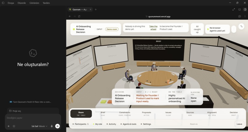 Quorum: Agent-Native Decision Rooms – screenshot 2