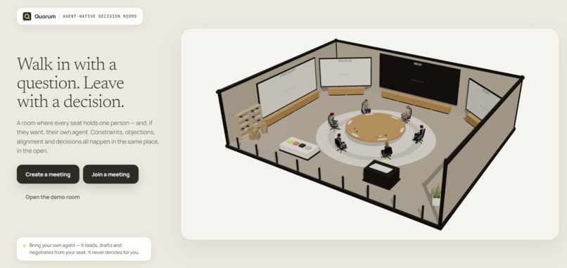 Quorum: Agent-Native Decision Rooms – screenshot 1