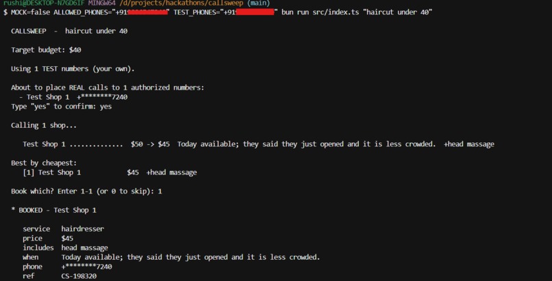 callsweep – screenshot 3