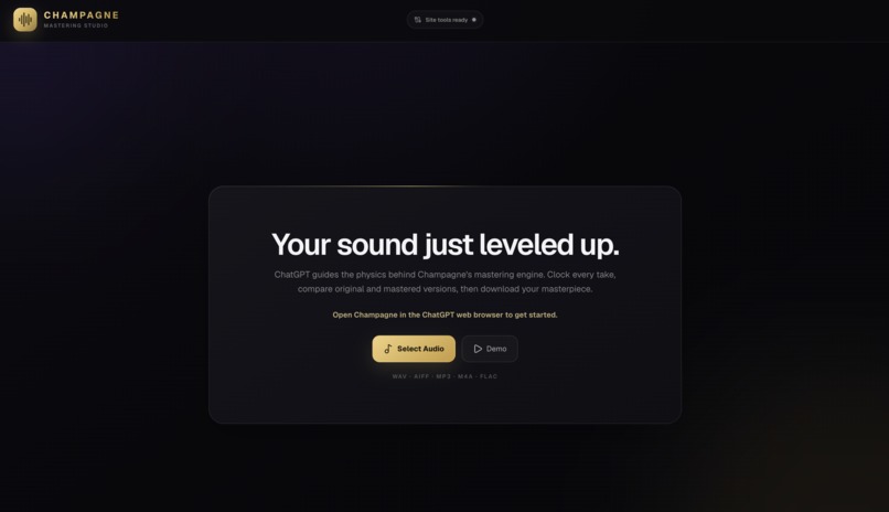 Champagne - Agentic Music Mastering – screenshot 1