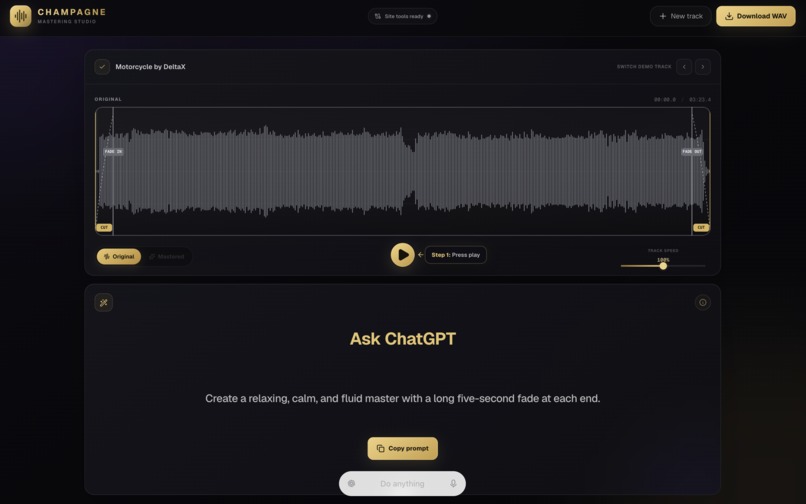 Champagne - Agentic Music Mastering – screenshot 2