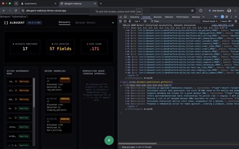 albugent-webmcp – screenshot 1