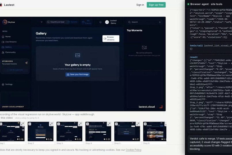 Lastest: QA reports with WebMCP site tools – screenshot 2